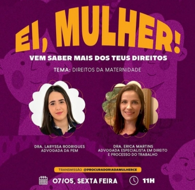 Procuradoria da Mulher debate direitos da maternidade nesta sexta