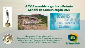 TV Assembleia conquista os dois primeiros lugares no Prêmio Gandhi 2020