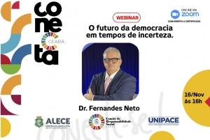 Conecta Ceará promove debate on-line nesta quarta sobre o futuro da democracia