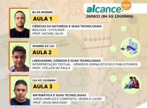 Alcance.Enem exibe aulas de Biologia, Interpretação de Texto e Matemática