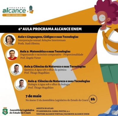 Alcance Enem tem aulas presenciais e virtuais neste sábado