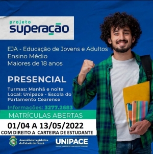 Projeto Superação retorna curso supletivo e recebe inscrições