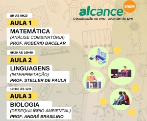 Alcance.Enem transmite neste sábado aulas de Matemática, Linguagens e Biologia