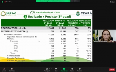 Secretária da Sefaz apresenta metas de 2021 e destaca saúde financeira do estado