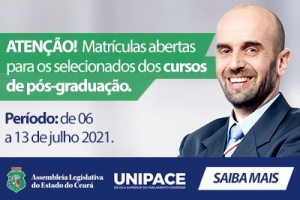 Unipace inicia matrícula de selecionados para cursos de pós-graduação