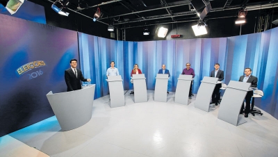 Na Capital, seis dos oito candidatos à Prefeitura de Fortaleza participaram do debate da TV Verdes Mares, mediado pelo jornalista Luiz Esteves