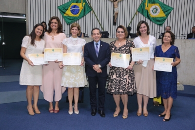 Deputado Heitor Férrer (SD) e homenageadas