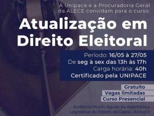 Assembleia Legislativa promove curso sobre atualização em Direito Eleitoral