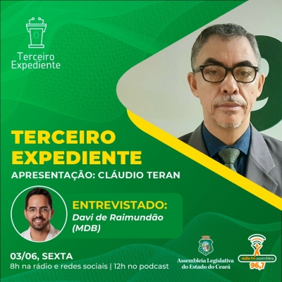 Davi de Raimundão é o entrevistado do Terceiro Expediente desta semana